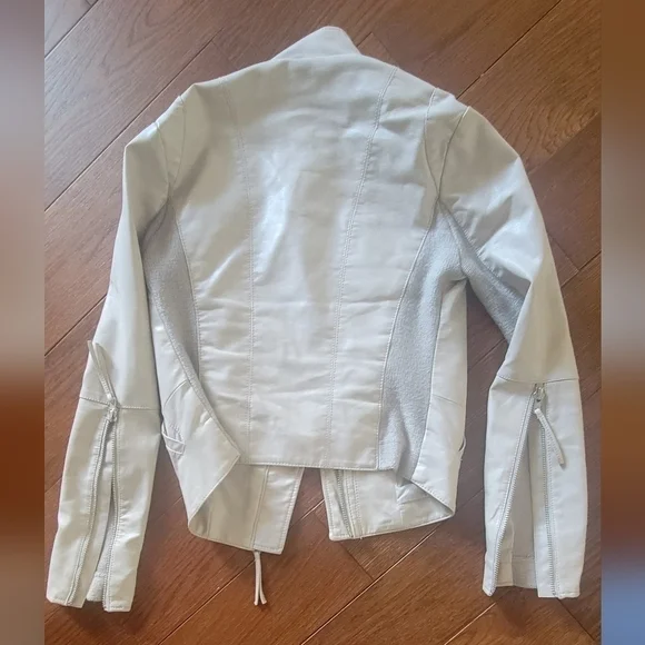 Free People - HOST PICK Cool and Clean Vegan Suede Moto Jacket in Ivory - Picture 4 of 8